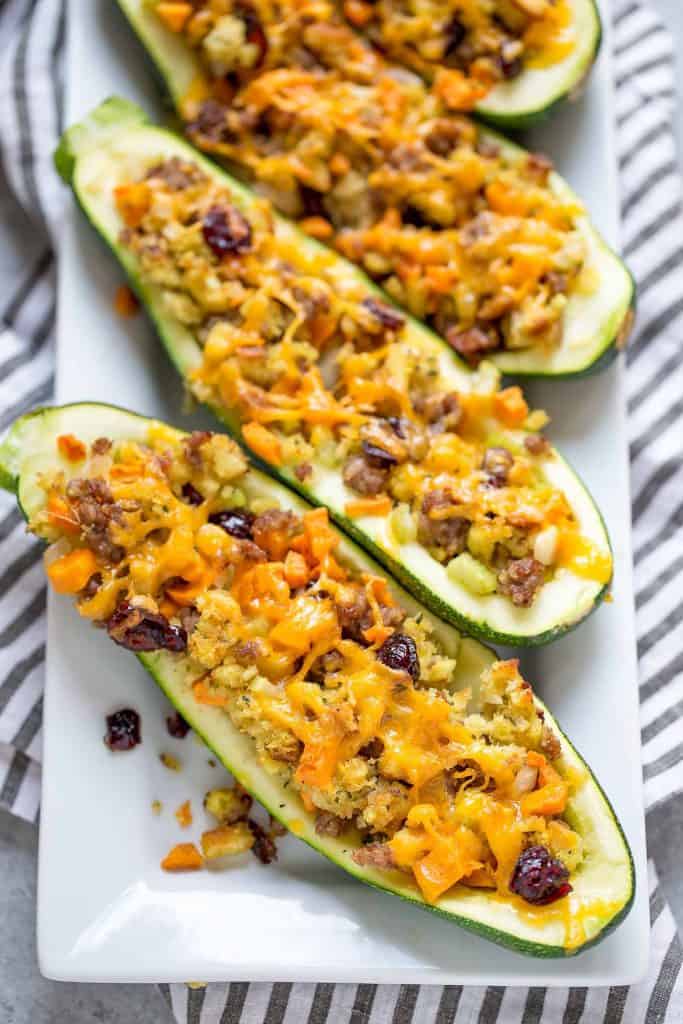 Zucchini Stuffing Boats