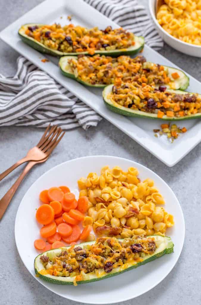 Zucchini Stuffing Boats