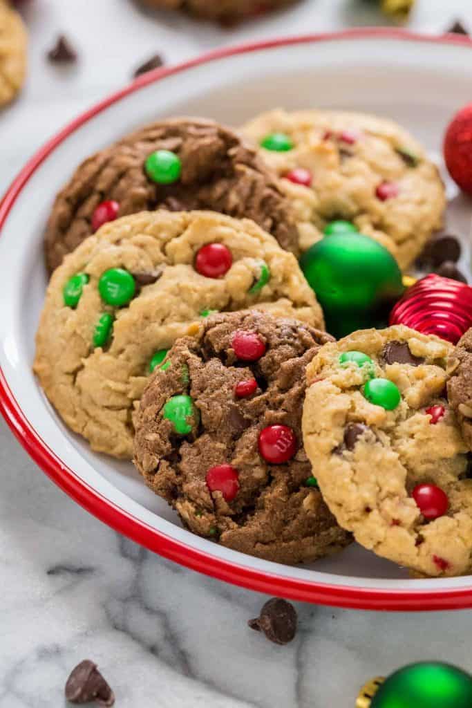 Christmas Monster Cookies 2 ways