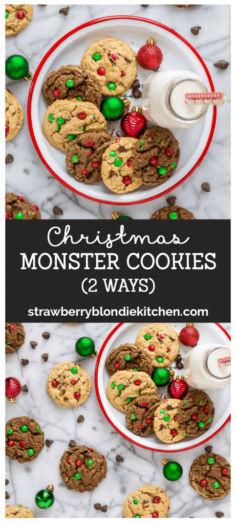 Christmas Monster Cookies 2 ways