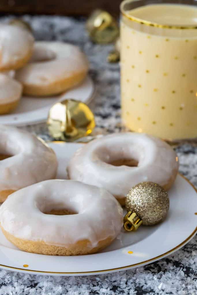 Eggnog Cinnamon Roll Donuts