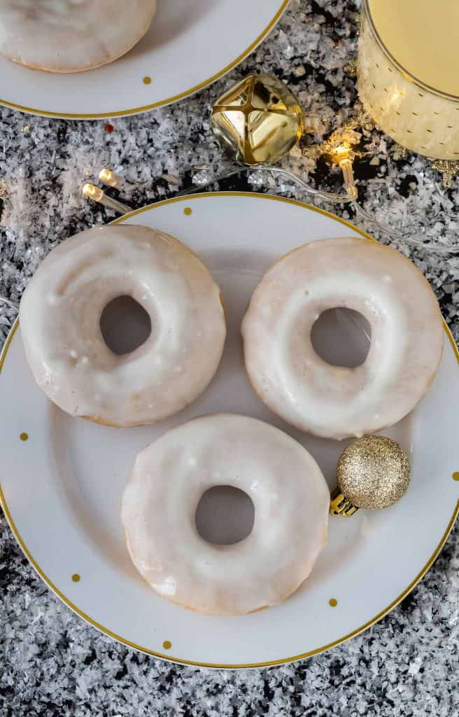 Eggnog Cinnamon Roll Donuts