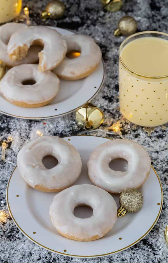 Eggnog Cinnamon Roll Donuts