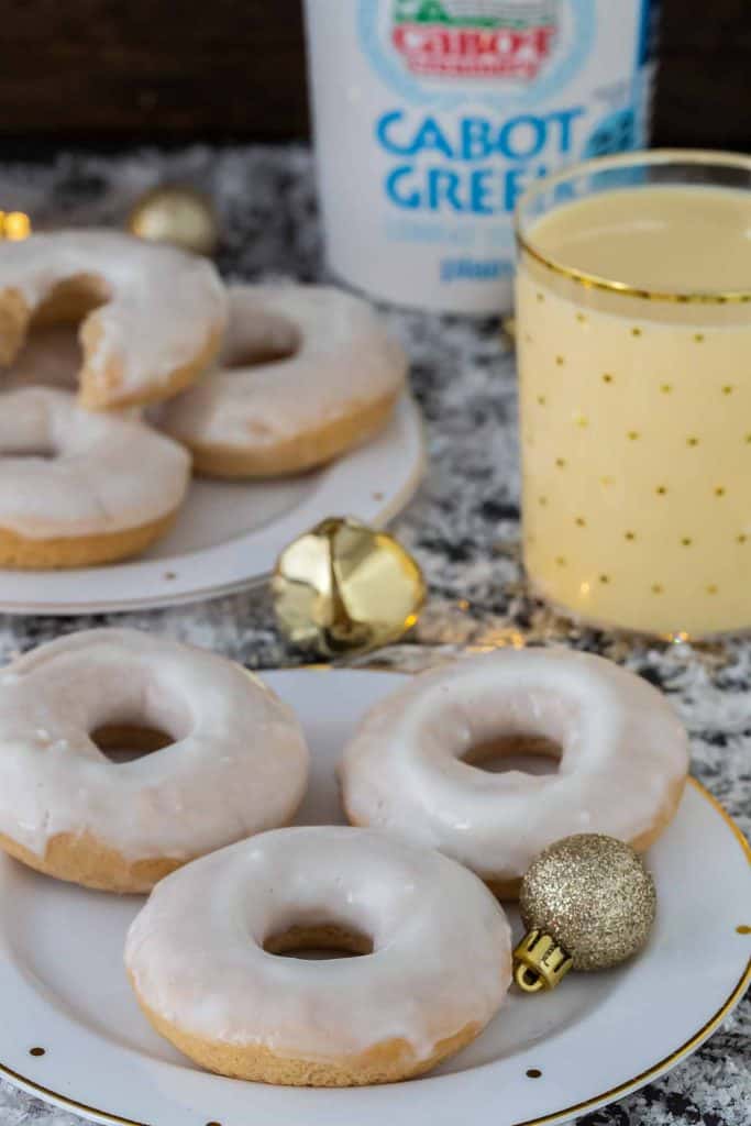 Eggnog Cinnamon Roll Donuts