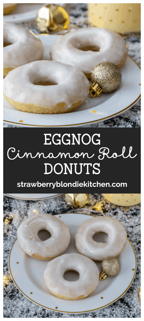 Eggnog Cinnamon Roll Donuts