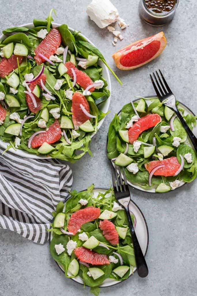 Grapefruit, Goat Cheese and Spinach Salad