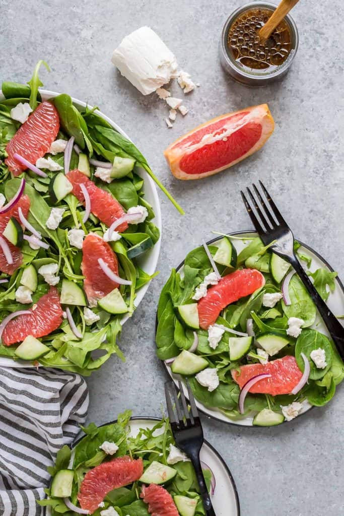 Grapefruit, Goat Cheese and Spinach Salad