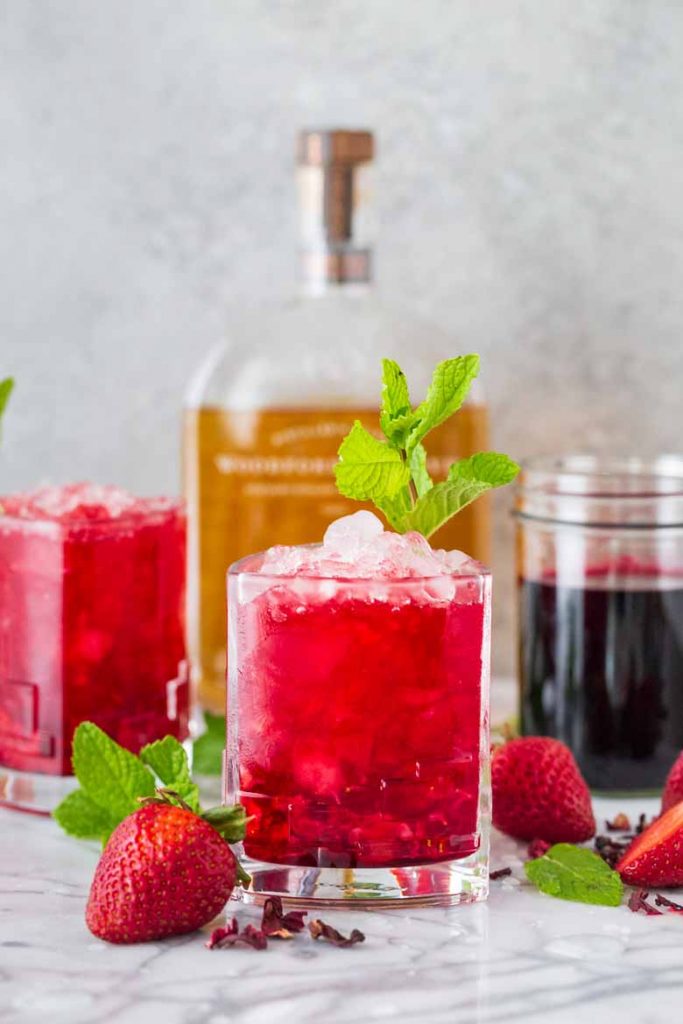 Strawberry Hibiscus Mint Julep