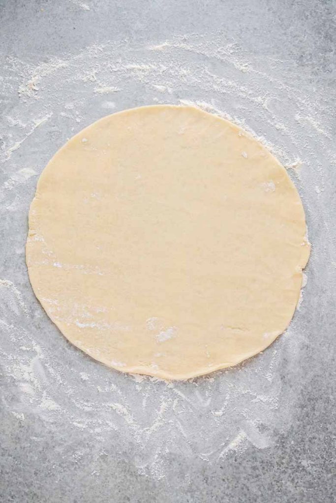 Roll our pie crust for baked beef empanadas