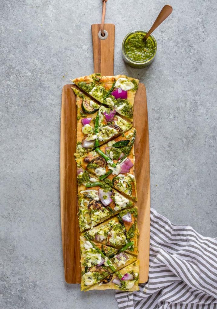 Grilled Vegetable Flatbreads with Ricotta and Salsa Verde