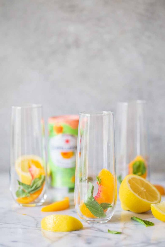 Peach Basil Mojito Mocktail