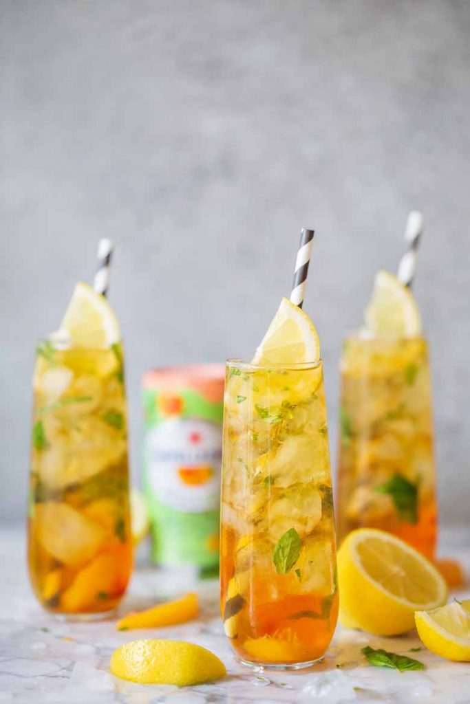 Peach Basil Mojito Mocktail