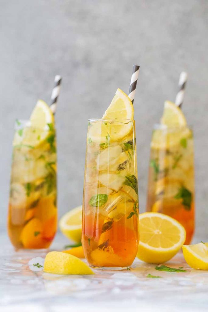 Peach Basil Mojito Mocktail