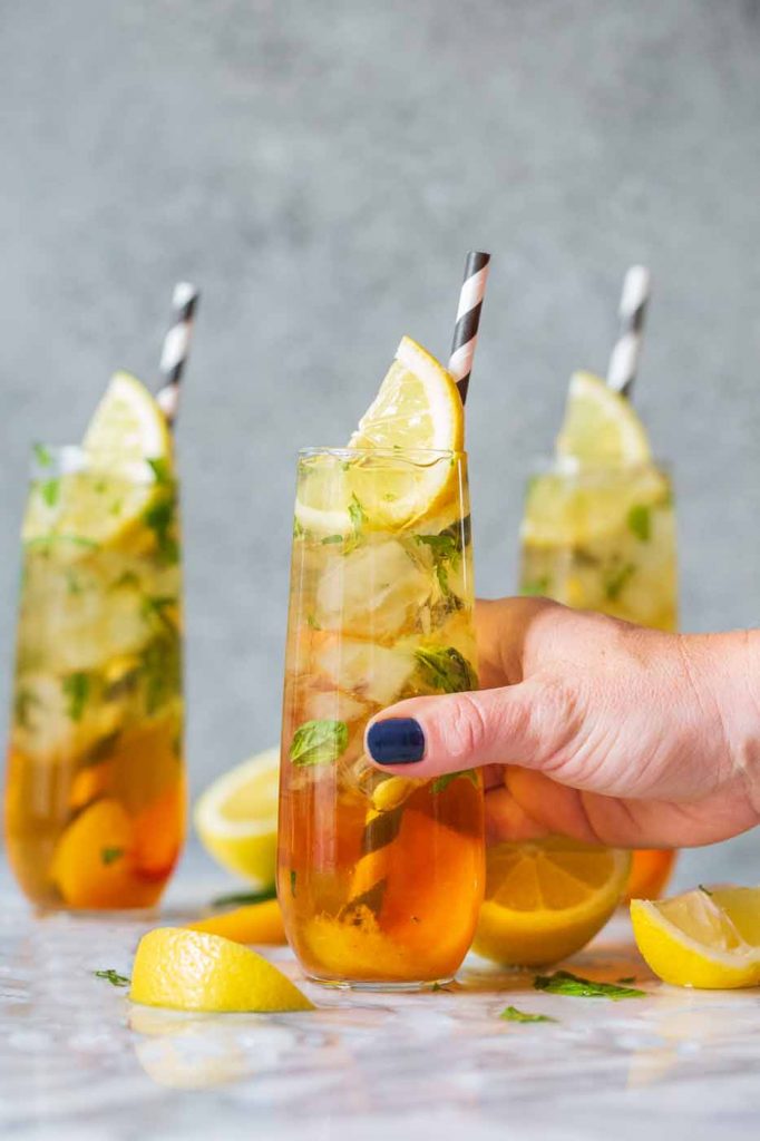 Peach Basil Mojito Mocktail