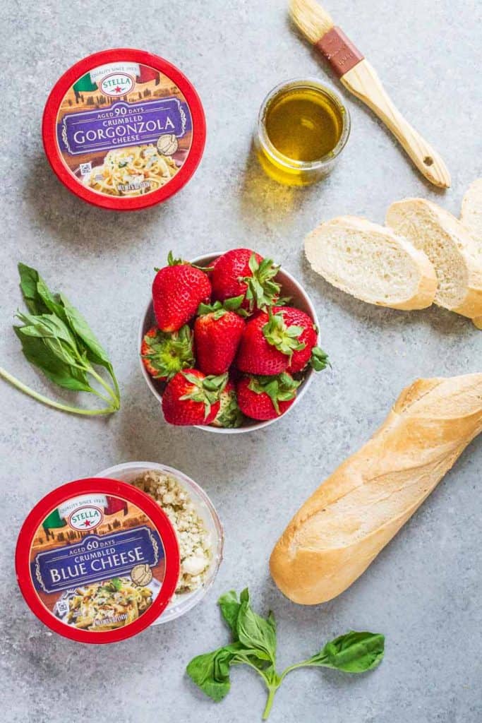 Strawberry Blue Cheese Bruschetta