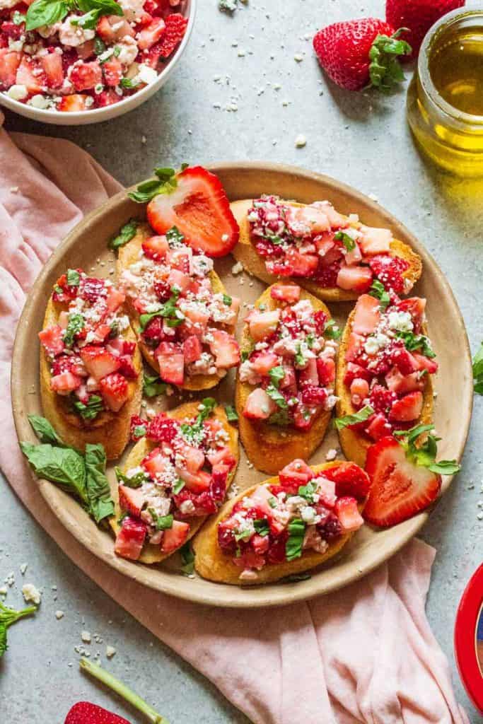 Strawberry Blue Cheese Bruschetta