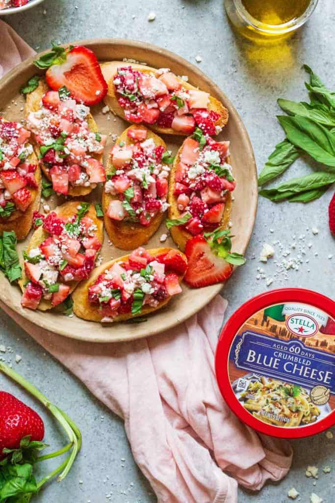 Strawberry Blue Cheese Bruschetta