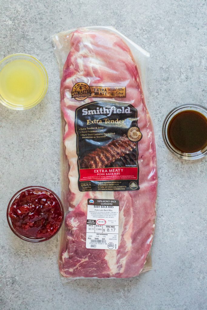 Ingredients to make Cherry Pineapple Glazed Ribs