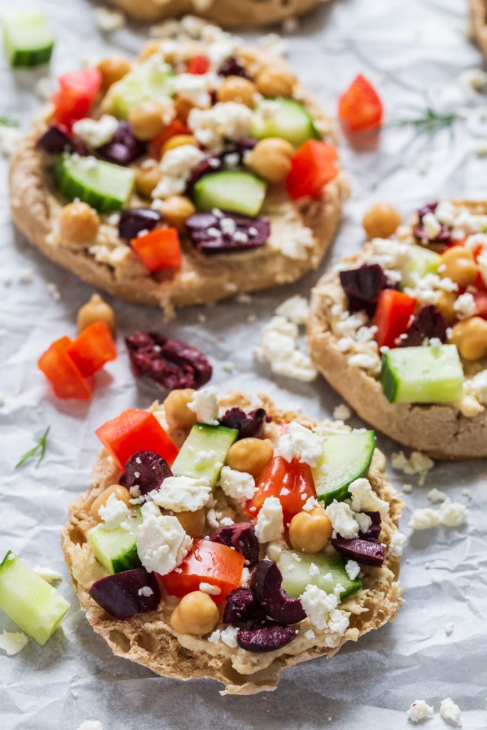 Greek English Muffin Pizzas