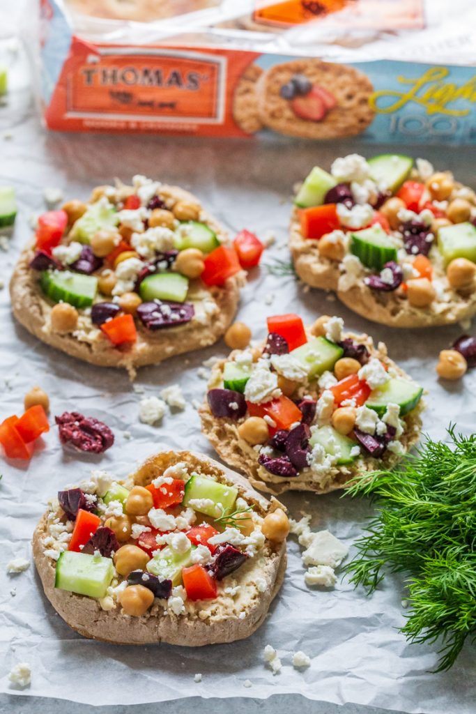 Greek English Muffin Pizzas