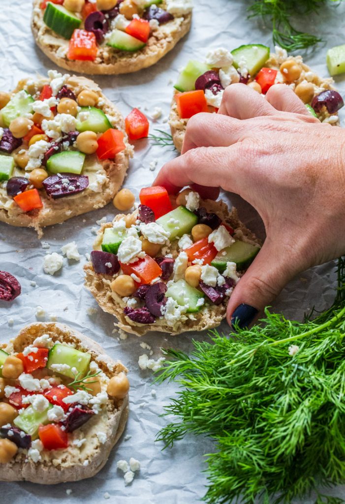 Greek English Muffin Pizzas