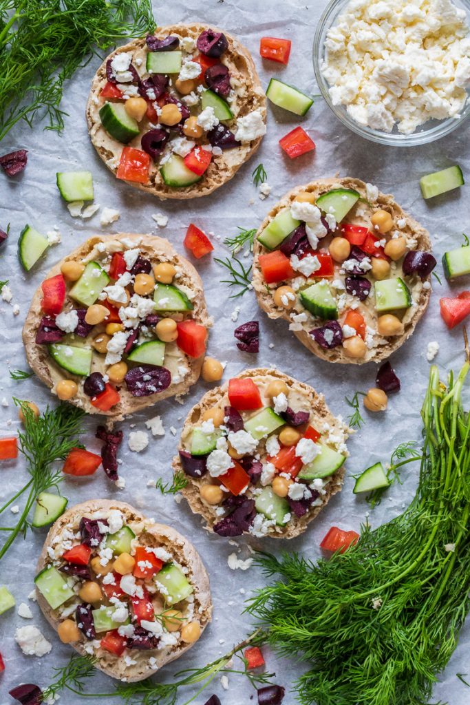 Greek English Muffin Pizzas