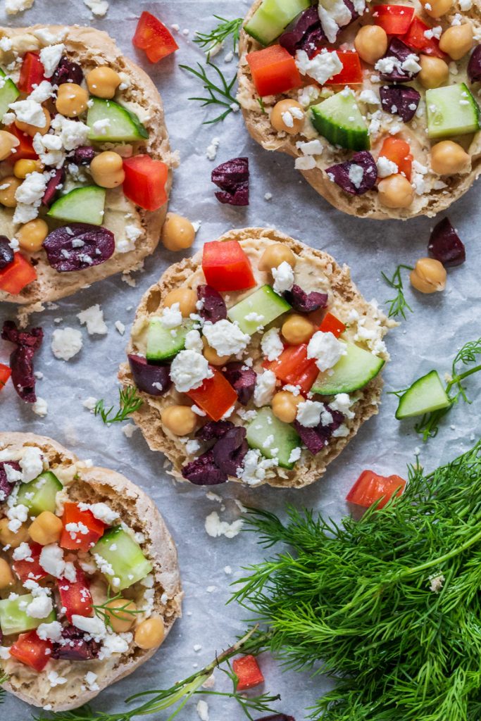 Greek English Muffin Pizzas