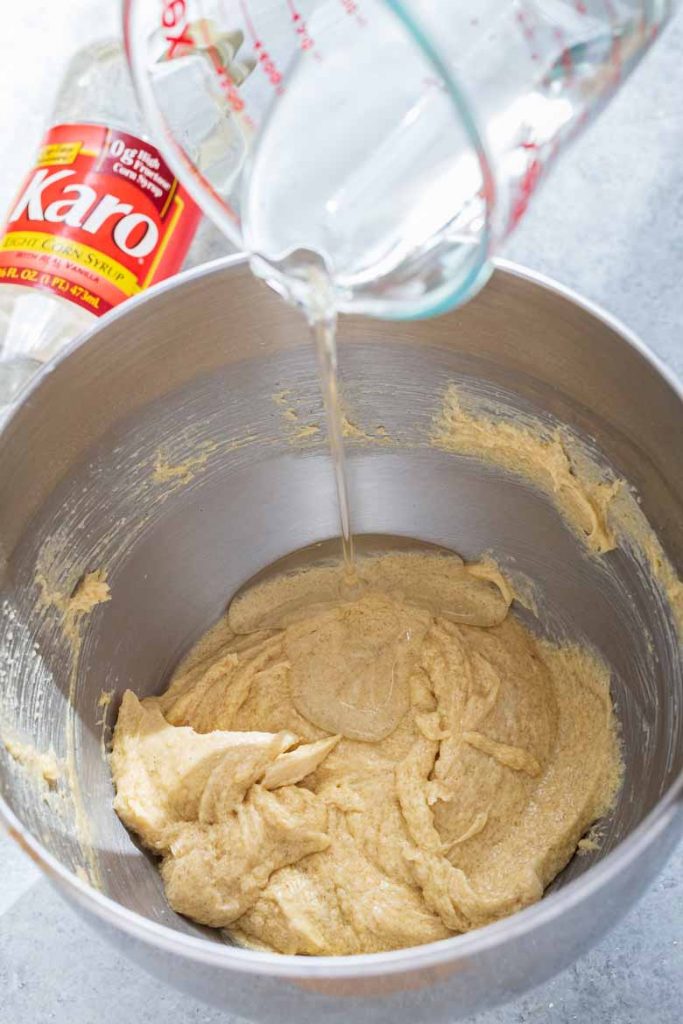 Adding Karo Corn syrup to Chewy Seven Layer Cookies