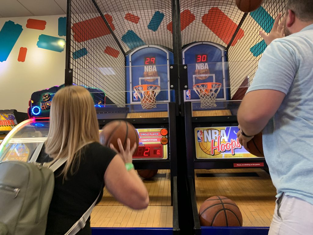 NBA Hoops game at Chuck E. Cheese