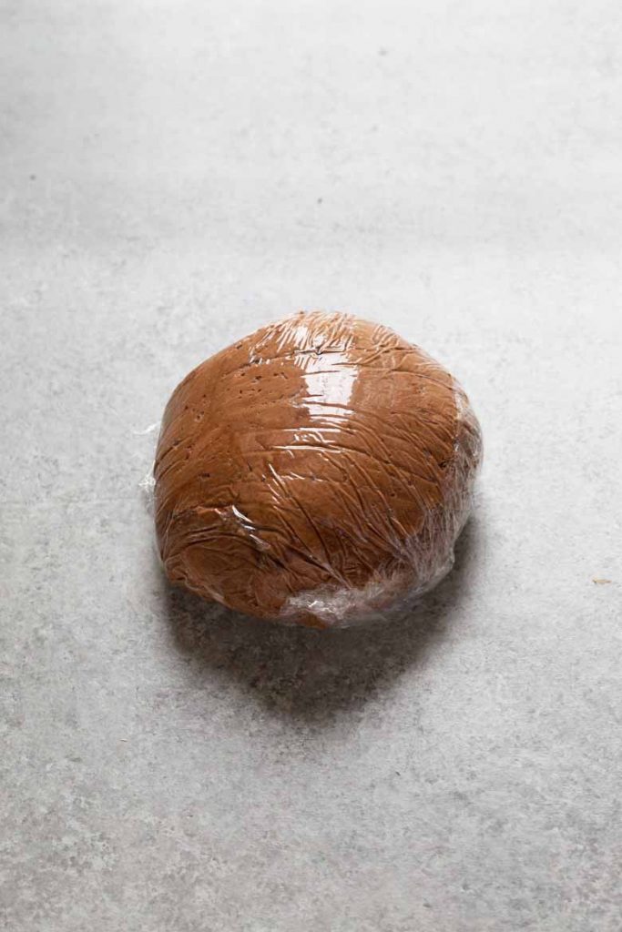 Roll Death by Chocolate Dessert Ball into saran wrap 