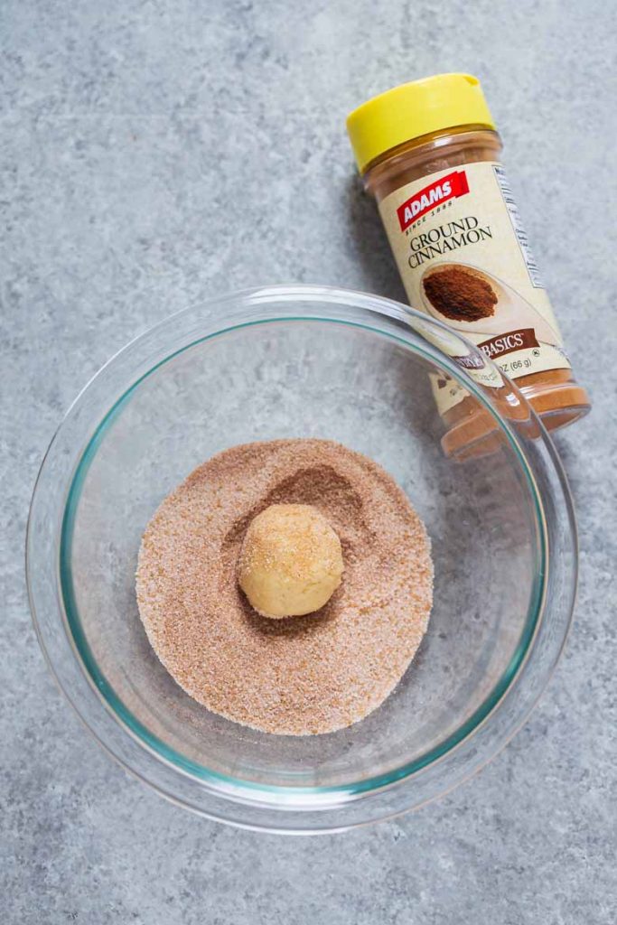 Into a small bowl, mix together ground cinnamon and sugar to make cinnamon sugar