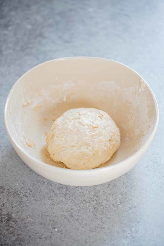 Homemade pizza dough in a ball