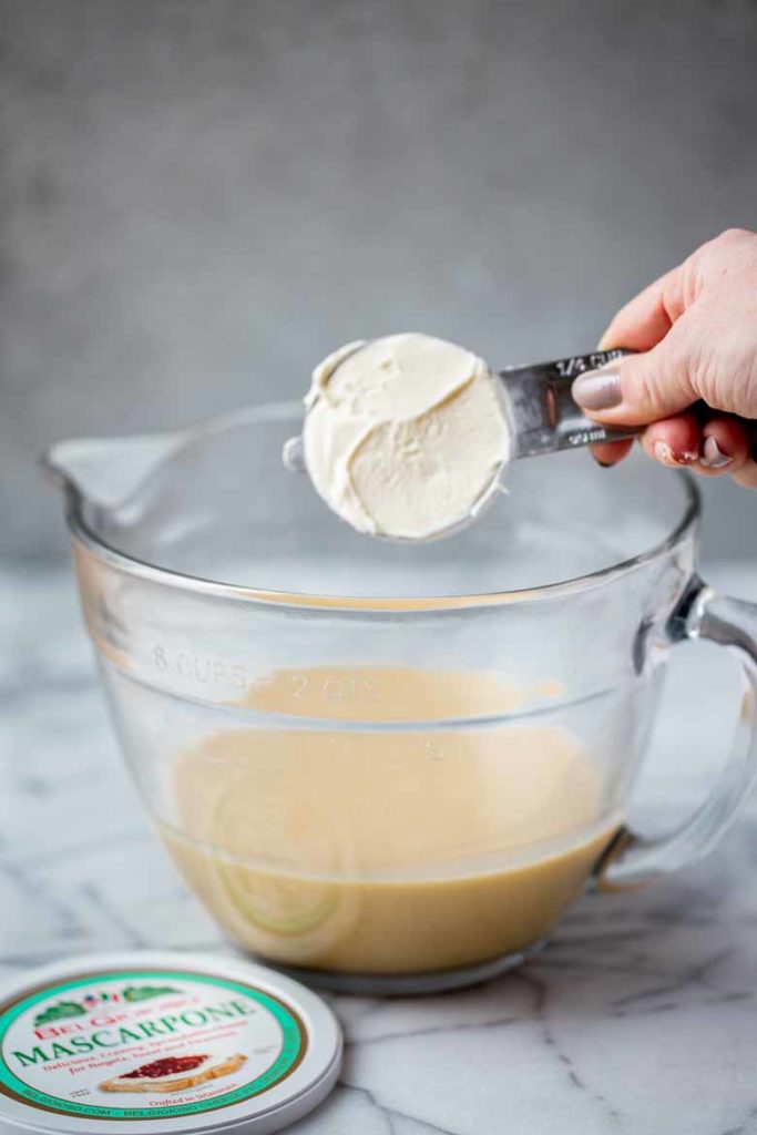 Bowl of Vanilla Batter with Mascarpone cheese