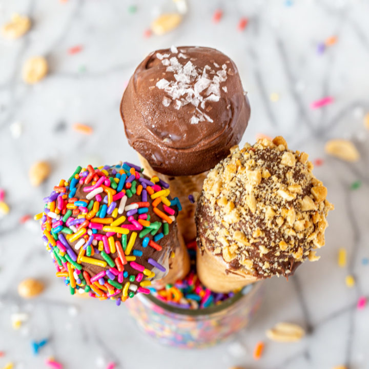 Healthier Homemade Ice Cream Drumsticks 3 ways