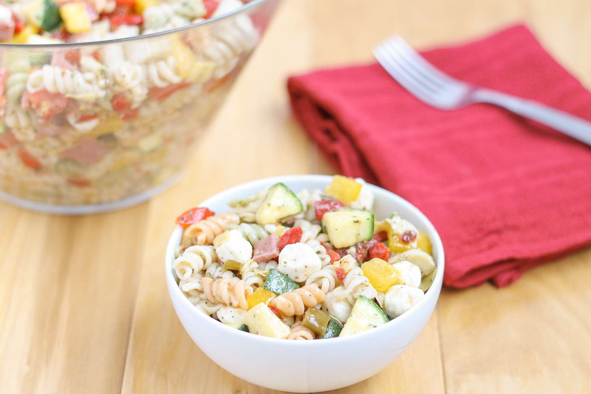 Everything but the Kitchen Sink Pasta Salad | Strawberry Blondie Kitchen