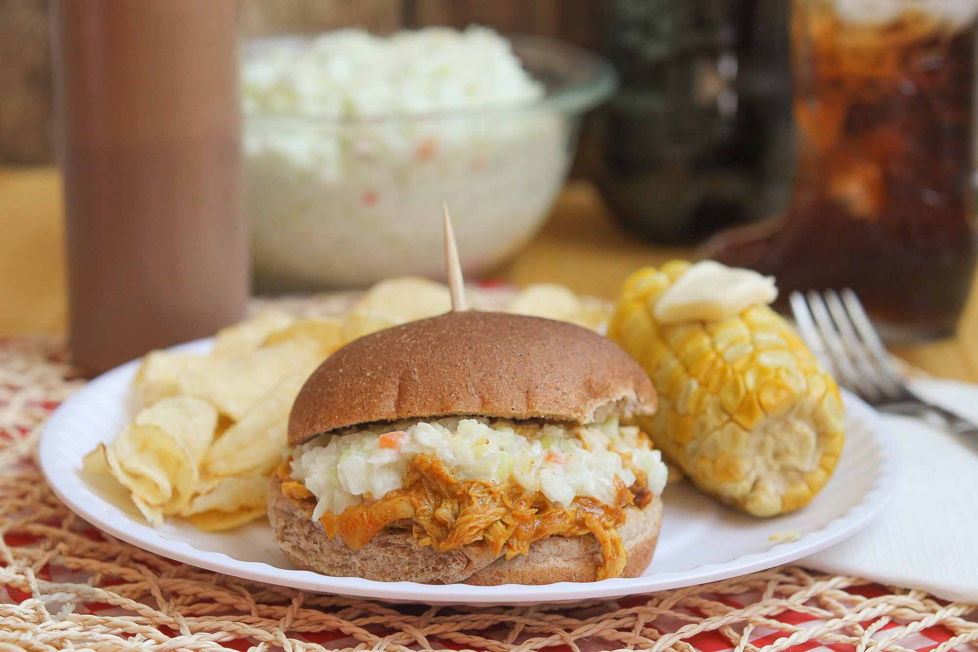 Pulled Chicken Sandwiches with Homemade BBQ Sauce | Strawberry Blondie Kitchen