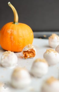 These 4 ingredient Pumpkin Spice Truffles combine all your favorite autumn flavors in one bite. These creamy, dreamy truffles are a fall flavor bomb in your mouth!