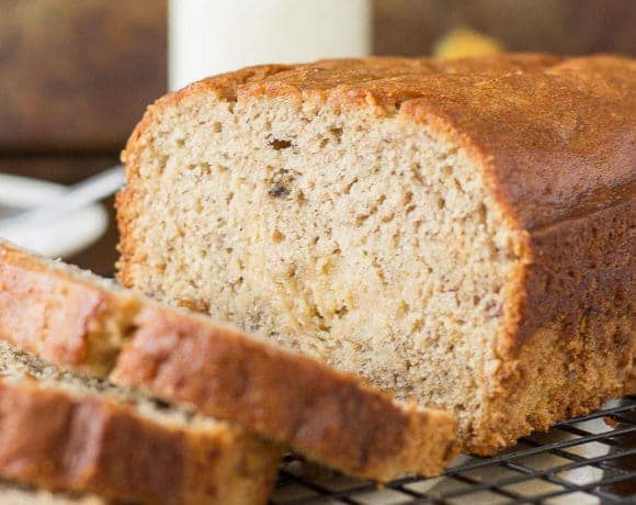 Super moist banana bread is ribboned with brown sugar cream cheese and aromatic spices making this Brown Sugar Stuffed Banana Bread one outstanding quick bread. It's sure to be the last Banana bread recipe you'll ever need! | Strawberry Blondie Kitchen