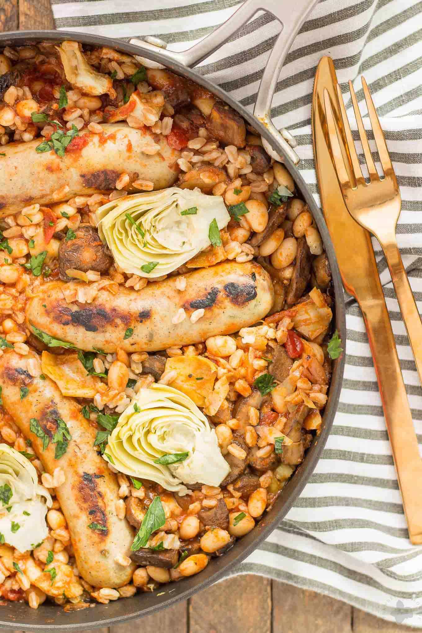 One Pan Tuscan Italian Sausages Strawberry Blondie Kitchen