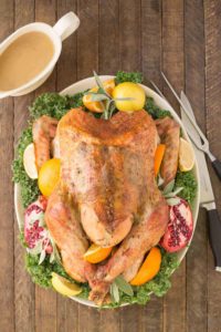 Juicy, moist and super flavorful, this Herb Roasted Turkey should be at the center of your Thanksgiving table! | Strawberry Blondie Kitchen