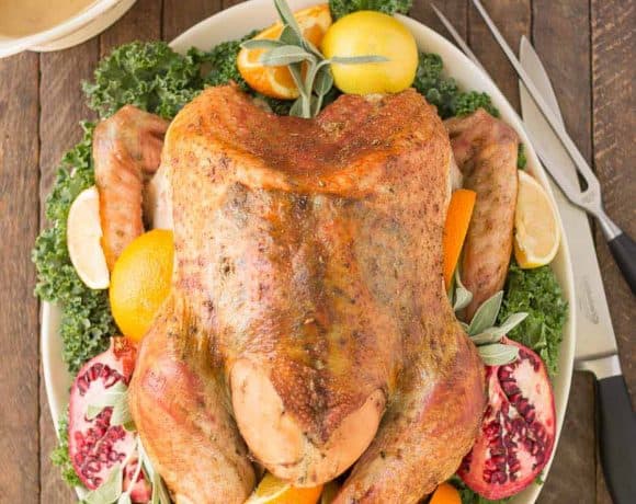 Juicy, moist and super flavorful, this Herb Roasted Turkey should be at the center of your Thanksgiving table! | Strawberry Blondie Kitchen