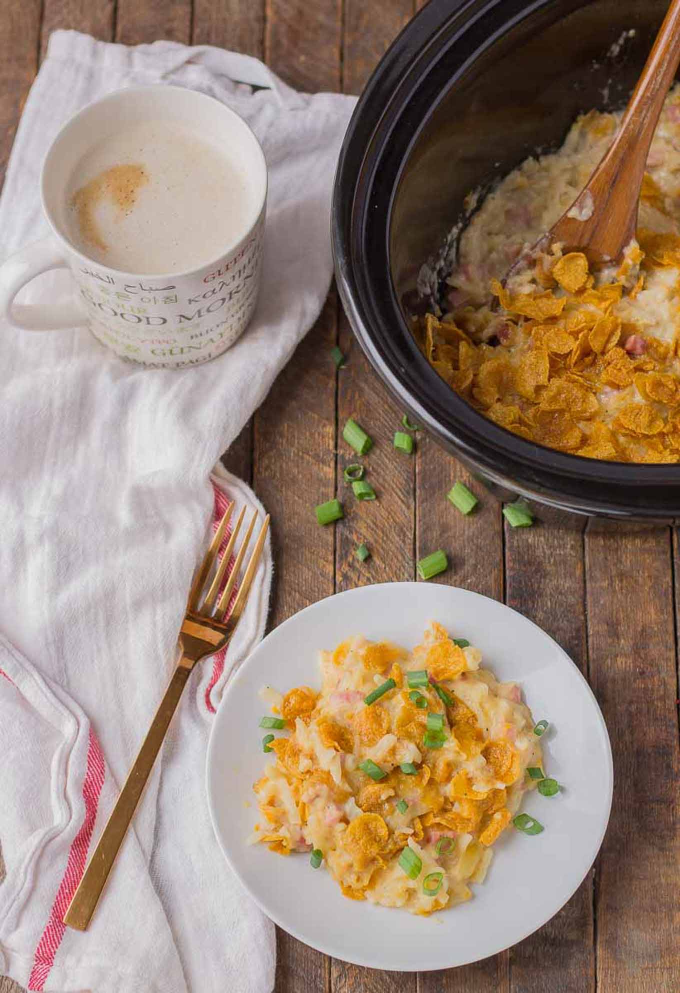 Slow Cooker Hash Brown Casserole Strawberry Blondie Kitchen