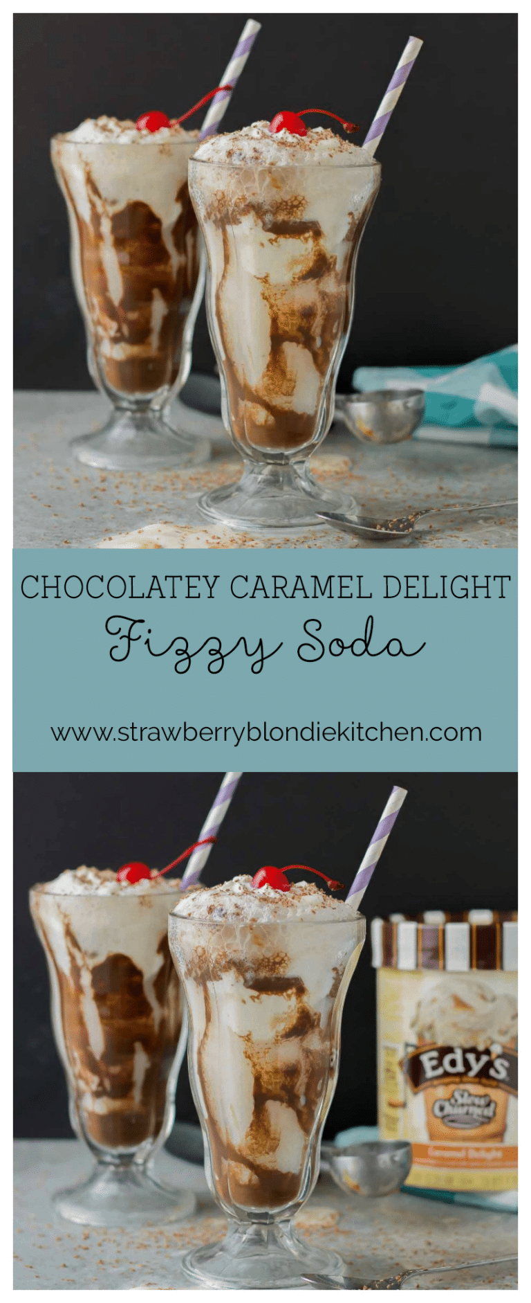 Chocolatey Caramel Delight Fizzy Soda Strawberry Blondie Kitchen