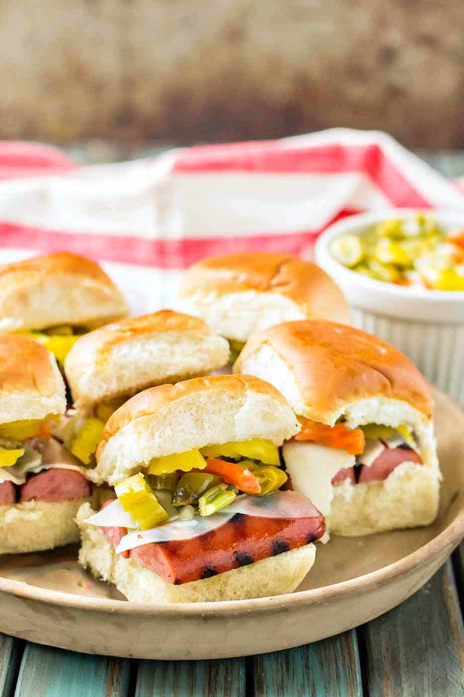 Chicago Style Italian Smoked Sausage Sliders Strawberry Blondie Kitchen