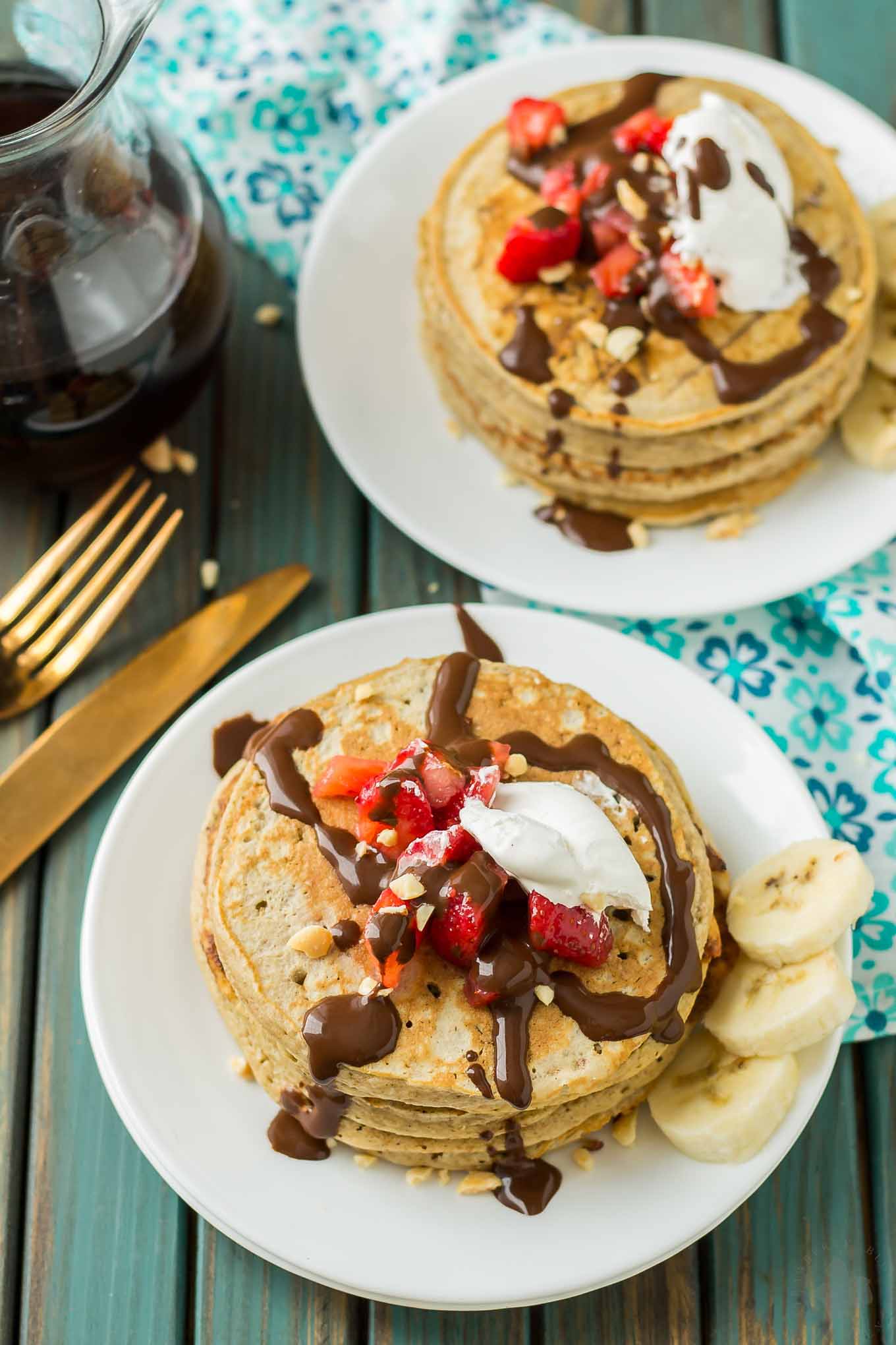 Banana Split Pancakes Strawberry Blondie Kitchen