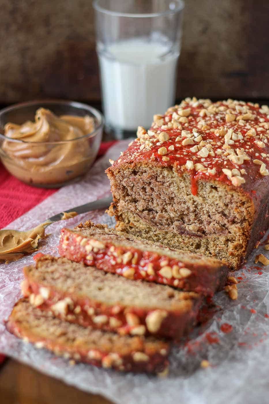 Peanut Butter and Jelly Banana Bread Strawberry Blondie Kitchen