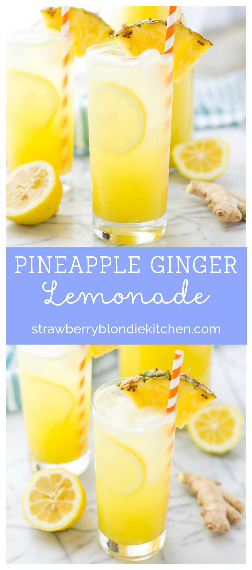 Pineapple Ginger Lemonade Strawberry Blondie Kitchen