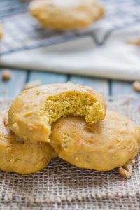 A delicious, puffy and cake like pumpkin nut cookie that is packed full of cinnamon, ginger, nutmeg and walnuts.  A cookie worthy of all your Fall get togethers.    | Strawberry Blondie Kitchen