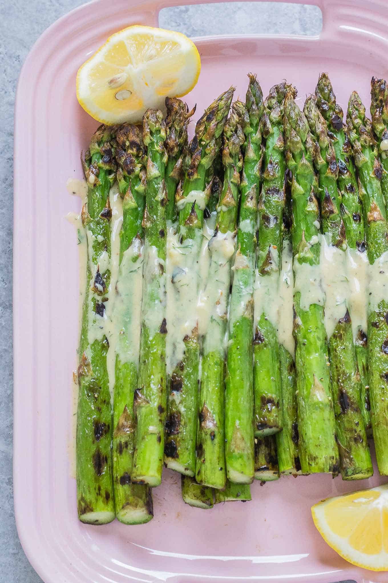 Grilled Asparagus with Mustard Dill Sauce Strawberry Blondie Kitchen