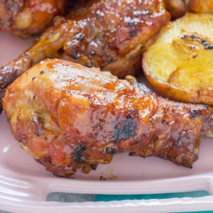 BBQ Peach Ginger Glazed Chicken Legs